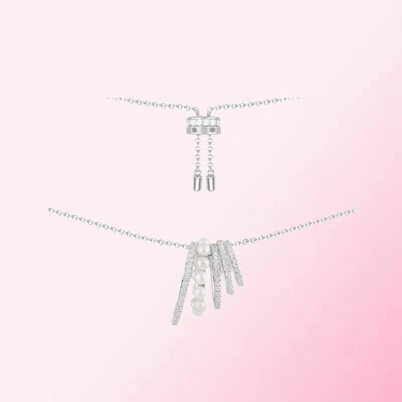 

1:1 Make 925 Sterling Silver Customized Multi-color Adjustable Pearl Personalized Exquisite Necklace