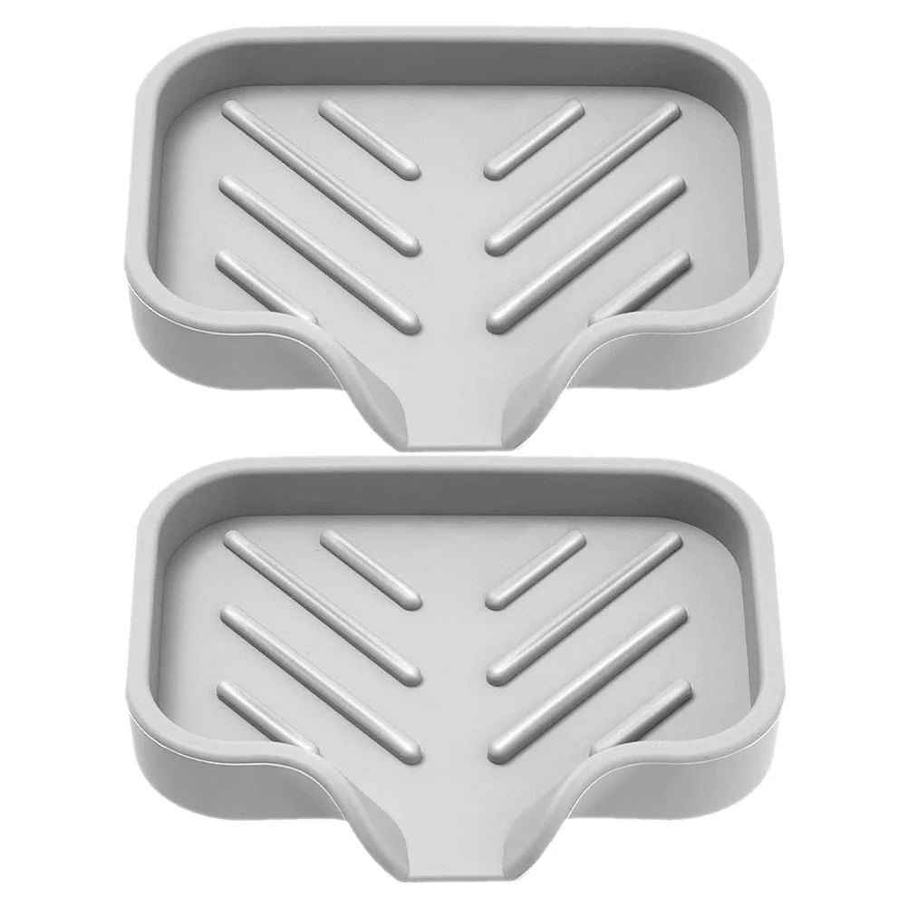 

2pcs Practical Soap Boxes Simple Modern Soap Boxes Chic Soap Containers (Grey)