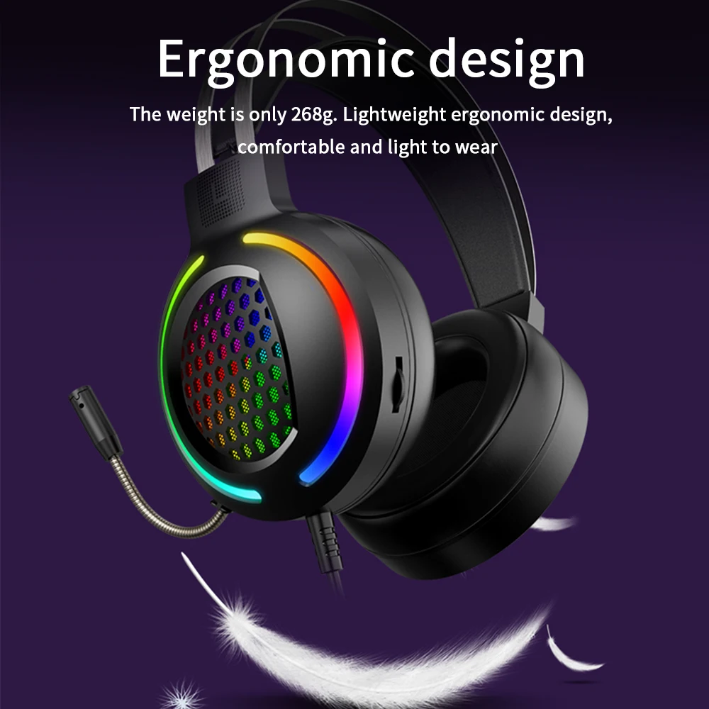H500 игровая гарнитура со светодиодсветильник кой для компьютера PS4 PS5 полые