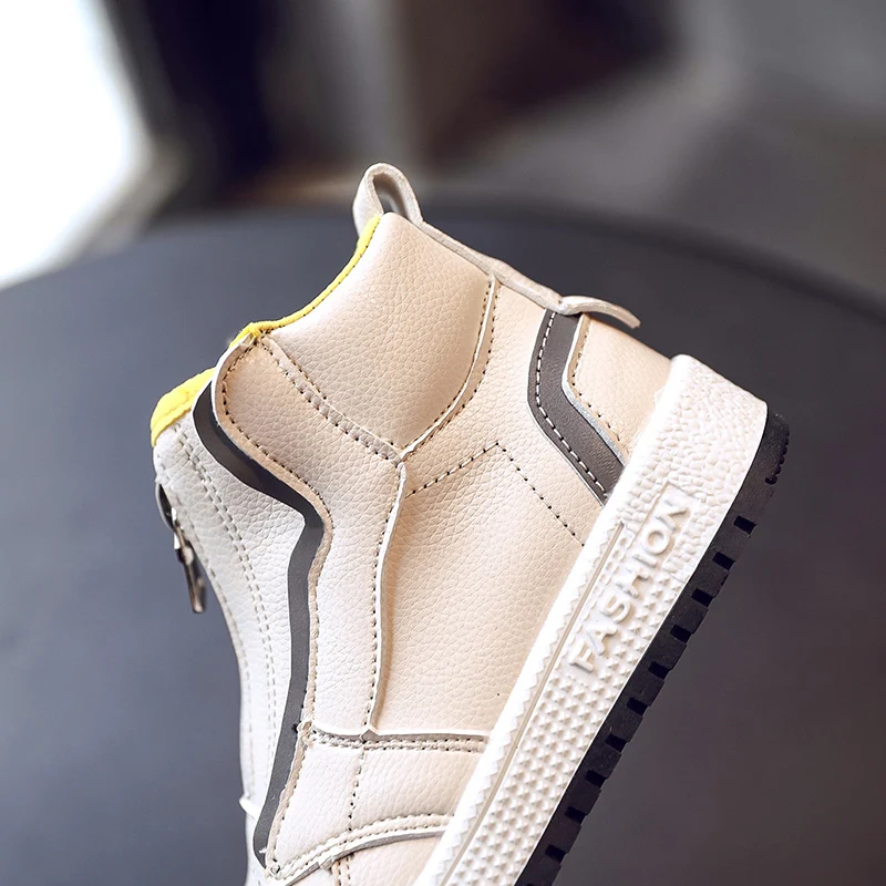 Детские осень-зима модные кроссовки высокая обувь для мальчиков и девочек