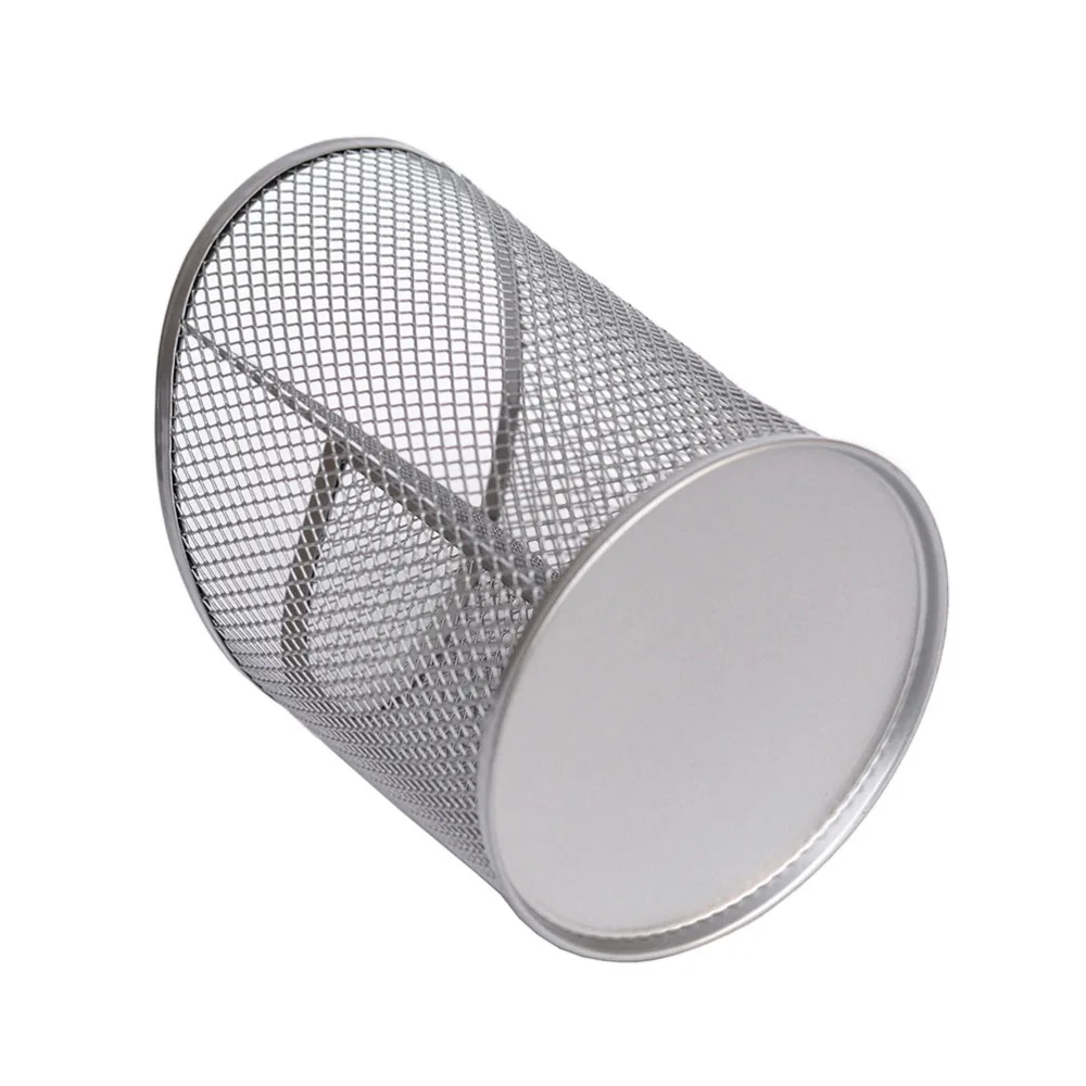 

Black Creative Pencil Cups Bevel Pen Container Metal Pencil Holder Desktop Storage Container Decoration Desk Organizer