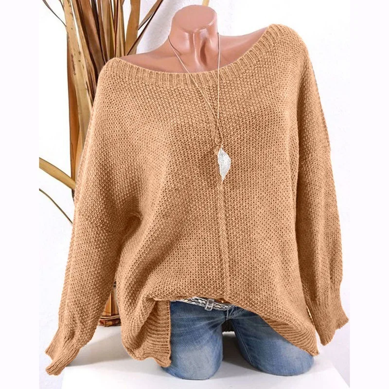Женский модный шерстяной трикотаж с круглым вырезом однотонный Повседневный