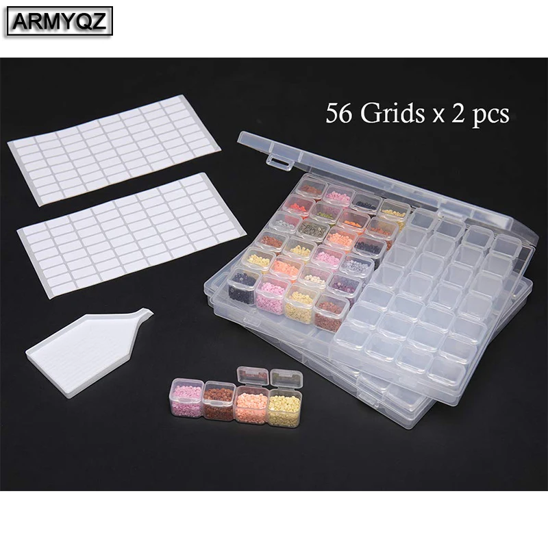 112 сетки алмазов картина дрель для хранения Чехол 2 шт Бусины органайзер