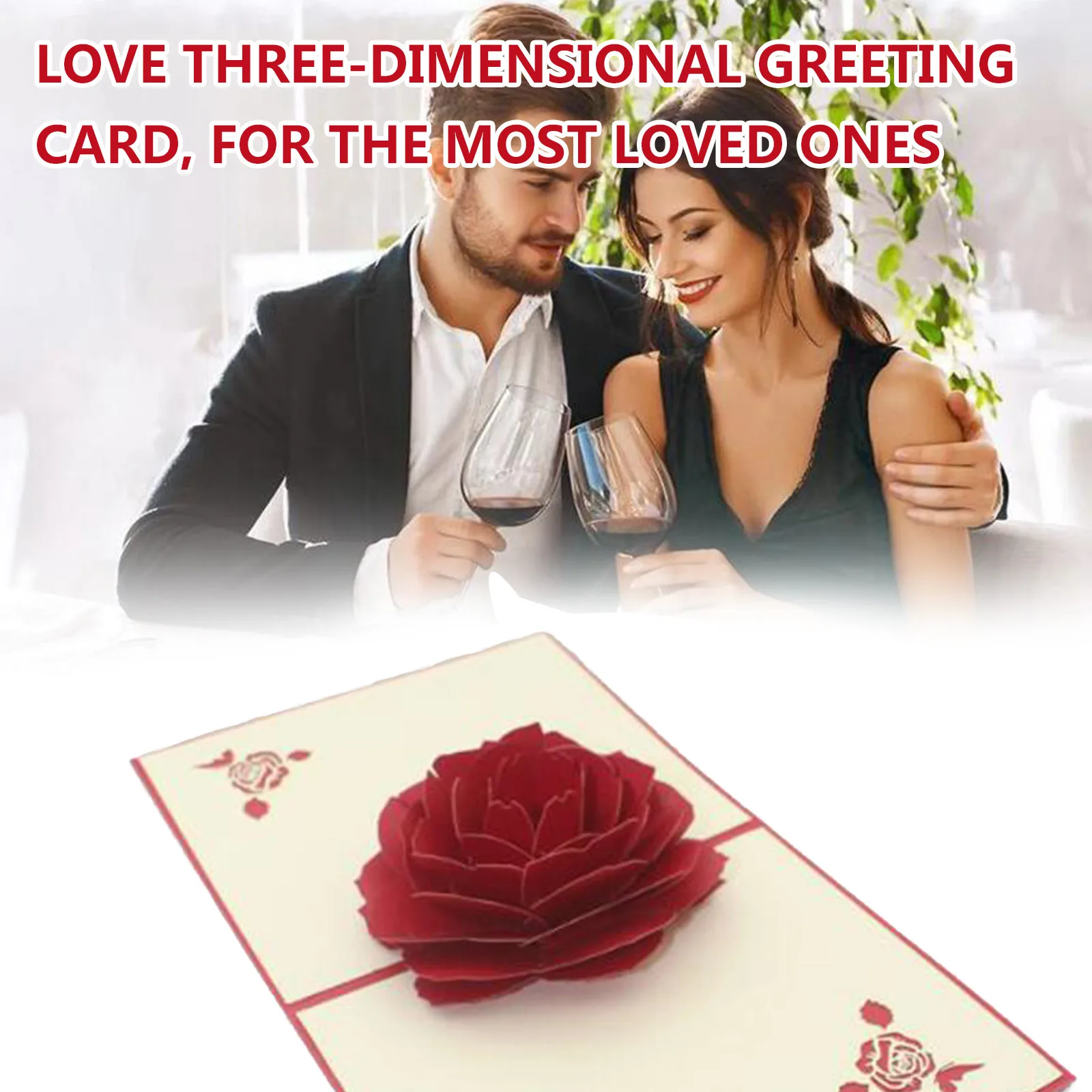 1 шт. 3D открытки с изображением розы поздравительная открытка на день Святого