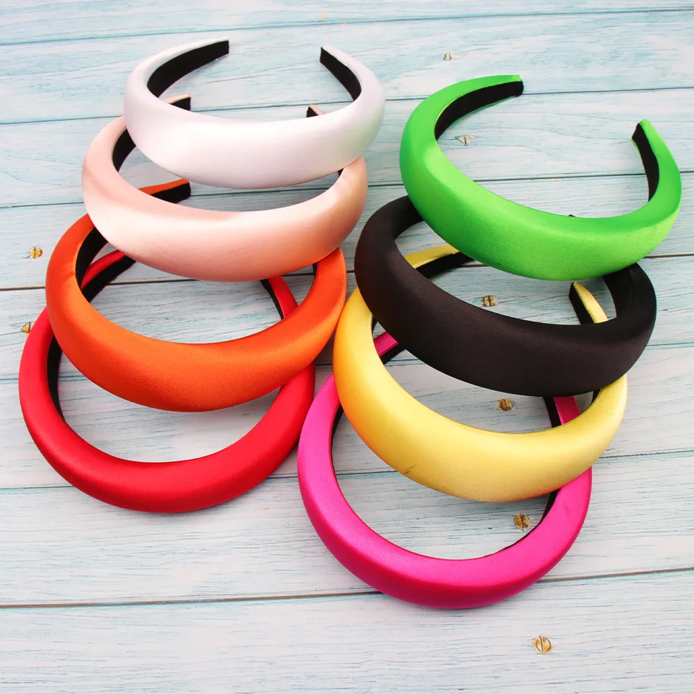 

MOFLO Latest Candy Color 41MM Wide Padded Hair Hoop Hair Bands Fluorescent Color Thick Sponge Velvet Headbands for Women Girl