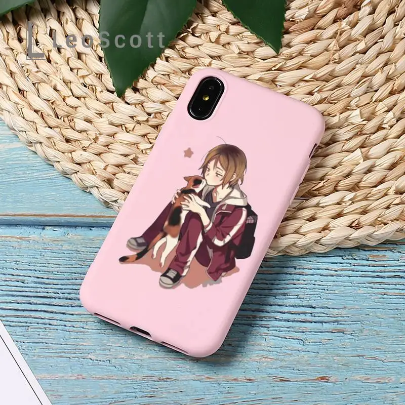 

Anime Haikyuu Kenma Kozume flower Phone Case Candy Color for iPhone 11 12 mini pro XS MAX 8 7 6 6S Plus X 5S SE 2020 XR