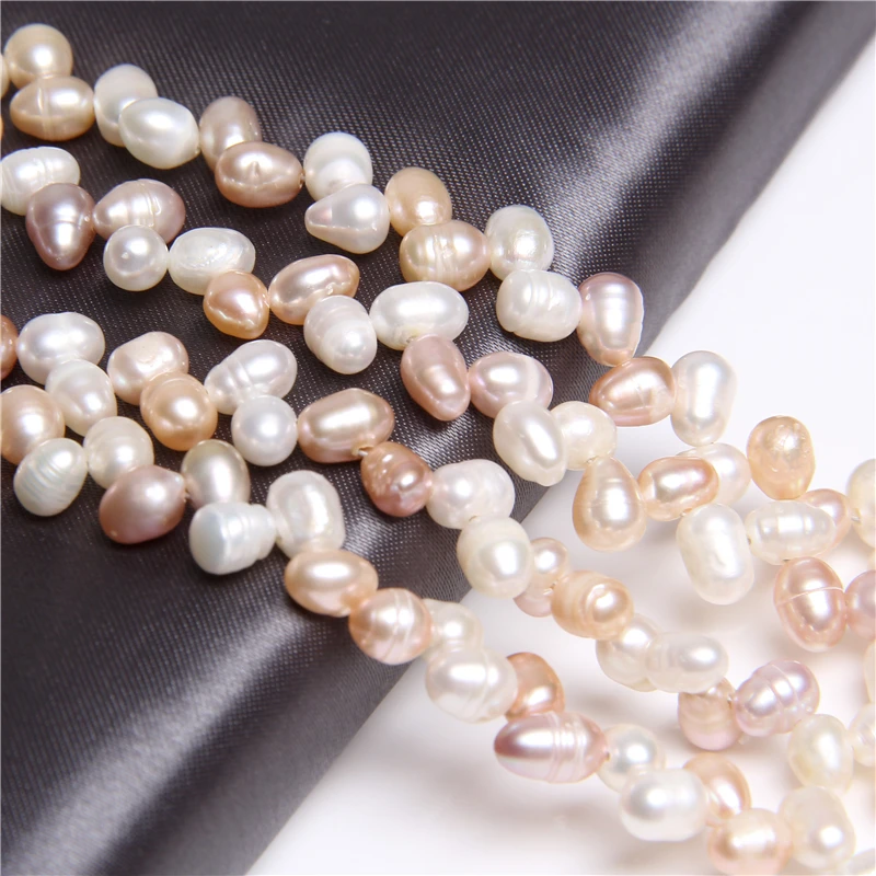 Натуральный пресноводный розовый и белый жемчуг бусины Форма Риса
