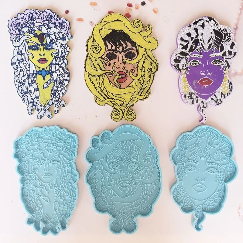 

Girl Coaster Molds for Resin Casting Silicone Molds for Epoxy Resin Art Painting DIY Moldes Cup Mats Home Decoration