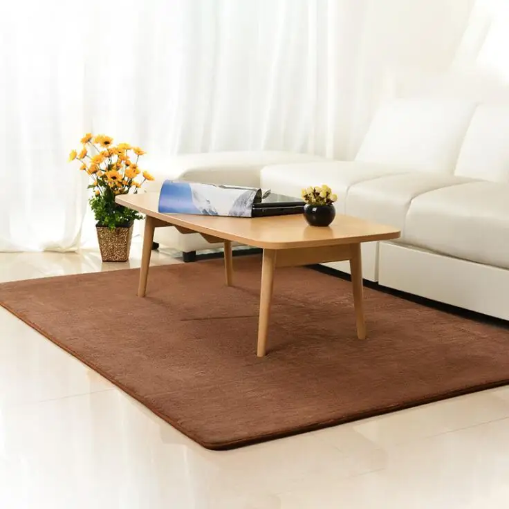 Высококачественный бежевый однотонный ковер из кораллового бархата