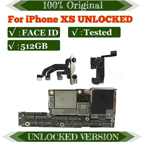512GB with face id Оригинальная материнская плата для iphone XS Бесплатный iCloud для iphone xs материнская плата с системой IOS материнская плата FACE ID да нет - Цвет: 512GB with face id