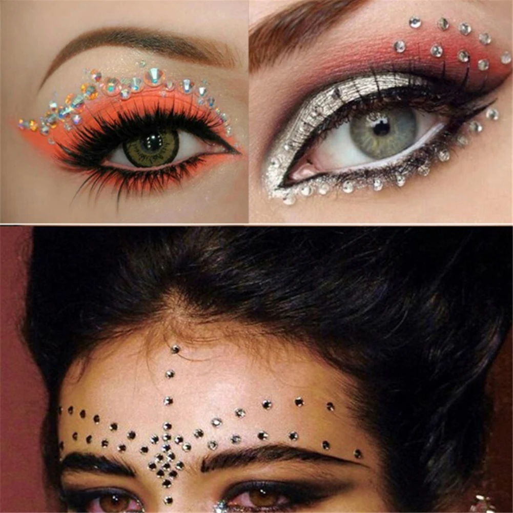 Body Face Makeup Temporary Glitter Eyes Stickers DIY Nail Art Rhinestone Decor | Красота и здоровье
