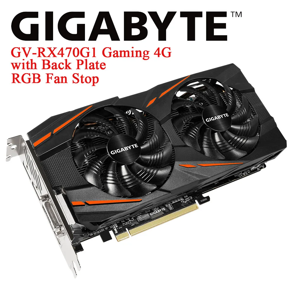 Видеокарта Gigabyte RX470 Radeon rx 470 G1 GAMING 4 Гб видеокарта для pc gaming gamer б/у карта|Видеокарты|