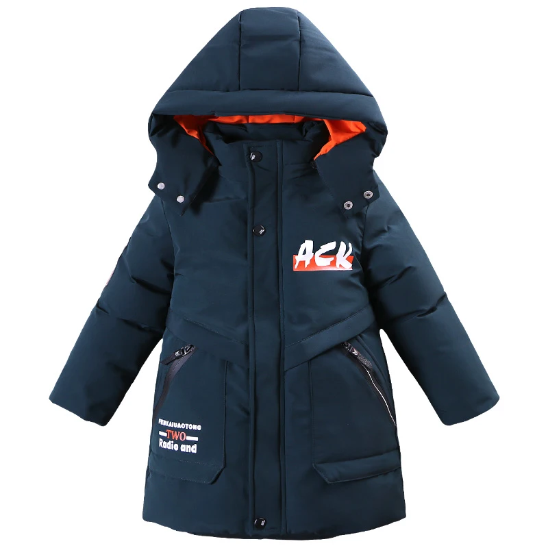 

-40 Degree Children's Winter Clothes Boys Cotton Padded Jacket Big Boy Long Warm Overcoat Thickening Parkas Down Outwear