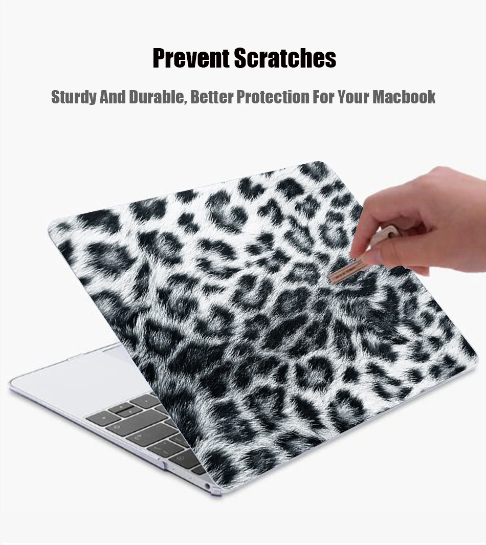 Чехол Sanmubaba для Macbook Air Pro retina 11, 12, 13, 15 дюймов, чехол с принтом кожи животных для Pro 13,3 15,4, сенсорная панель для ноутбука