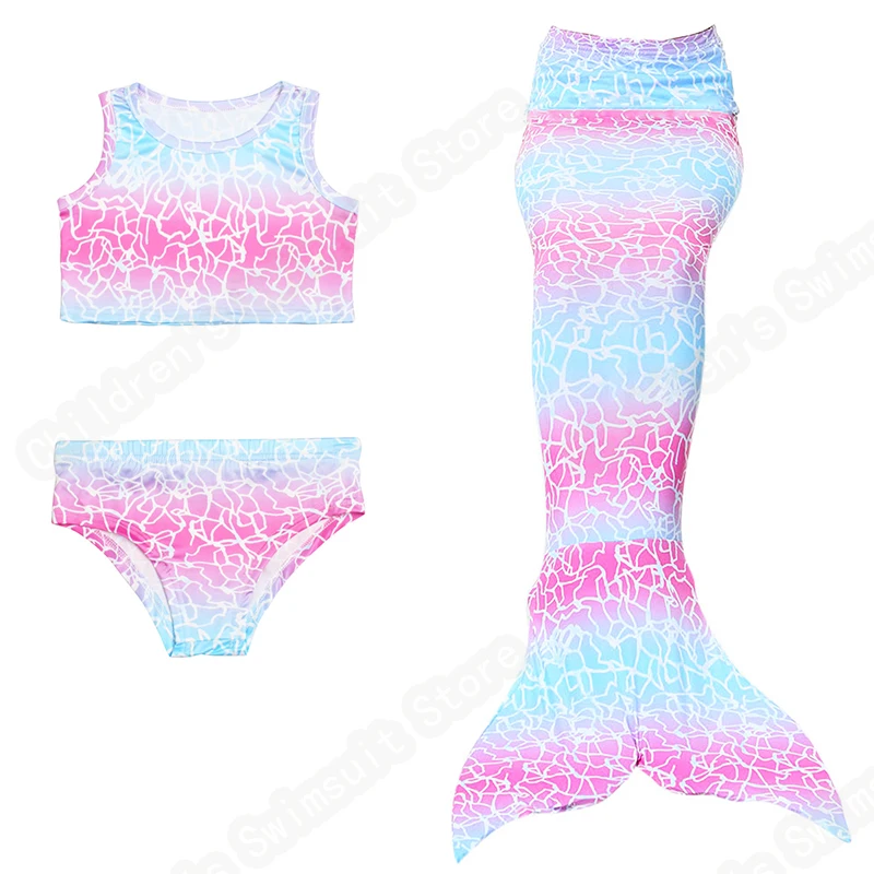 

Cosfans Girls Summer Fantasy Beach Bikini Mermaid Tail Split Swimsuit Colorful Little Mermaid Kids Cosplay Costume Dress