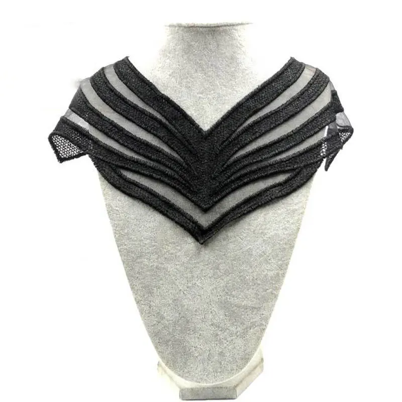 Сделай сам на декольте Воротник швейная планка элегантная белая черная