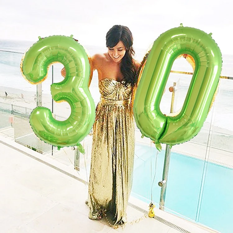 1 шт. 40 дюймов зеленые воздушные шары из фольги в виде цифр новые цифровые