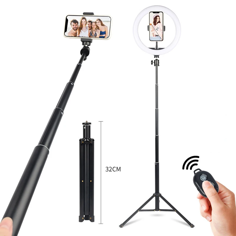 

LED 10 Inch 26cm Video Light Ring Lamp With Stand Tripods Photography Circle Fill Light With Holder For YouTube Phone Live