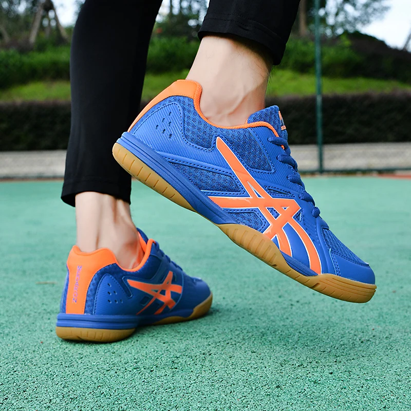 

2021 New Mens Table Tennis Shoes Blue Sport Court Shoes Womens Professional Kids Table Tennis Sneakers Non-Slip Tennis Shoe