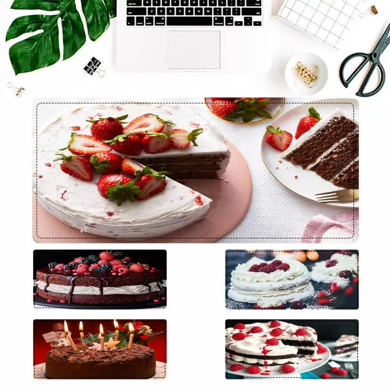 

Cheap Delicious cake Mouse Pad Gamer Keyboard Maus Pad Desk Mouse Mat Game Accessories For Overwatch