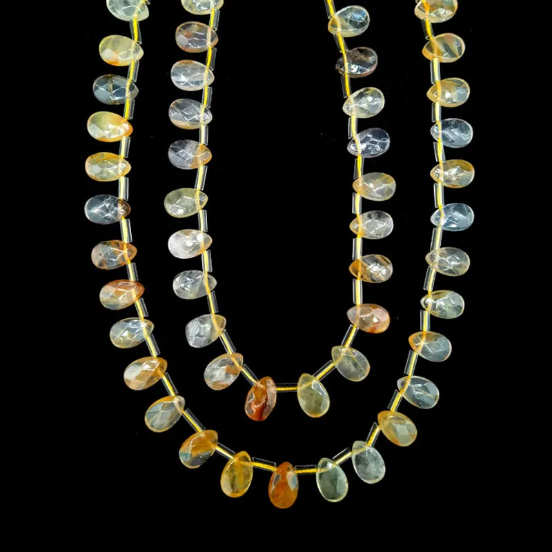 

8x12 мм натуральный лимонно-желтый кристалл слеза драгоценный камень граненые бусины кварцевые самородки форма бусины энергетический Крист...