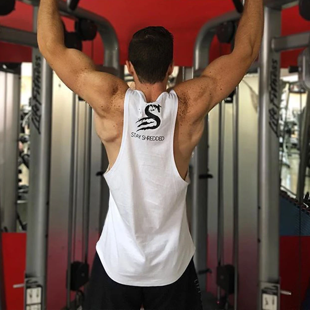 

New fitness stringer vest men's fitness undershirt gym clothing men's sleeveless shirt net quick-drying fashion vest