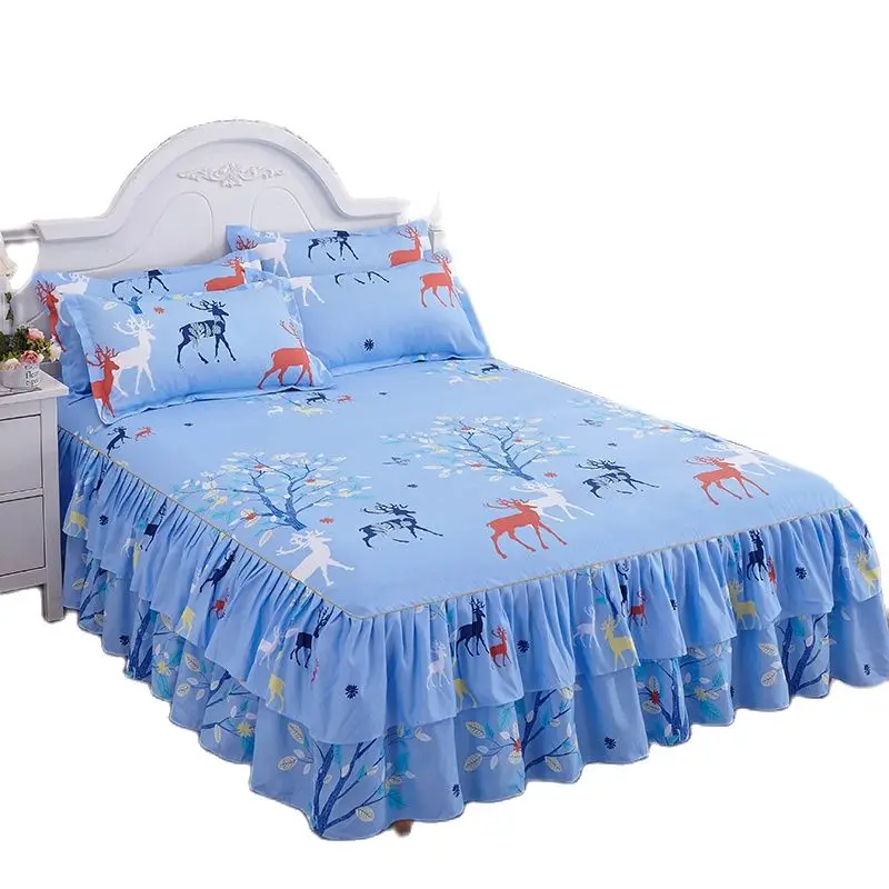 1 шт. постельное белье юбка плюшевая толстая теплая кружевная простыни матрас