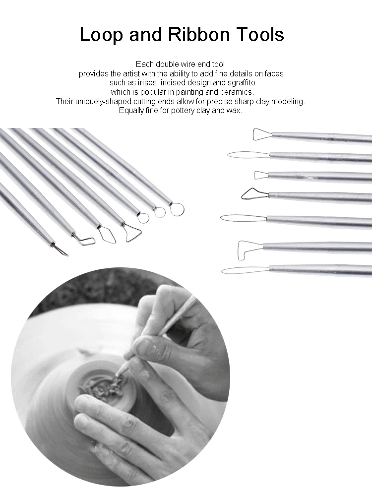 Инструмент для работы с полимерной глиной профессиональная керамическая Лепка