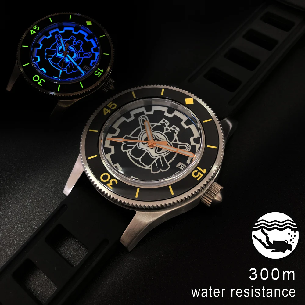 STEELDIVE 1952 Fifty Fathoms дайвинг часы 300 м NH35 мужские Sutomatic механические синтетические