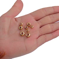 1pc 18k gold plated 6 10mm oblate smart beads silicone insert for chain jewelry making positioning ball end beads findings