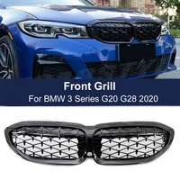 high quality front diamond kidney grill replacement for bmw 3 series g20 g21 g28 2019 2021 racing grills grille auto accessories