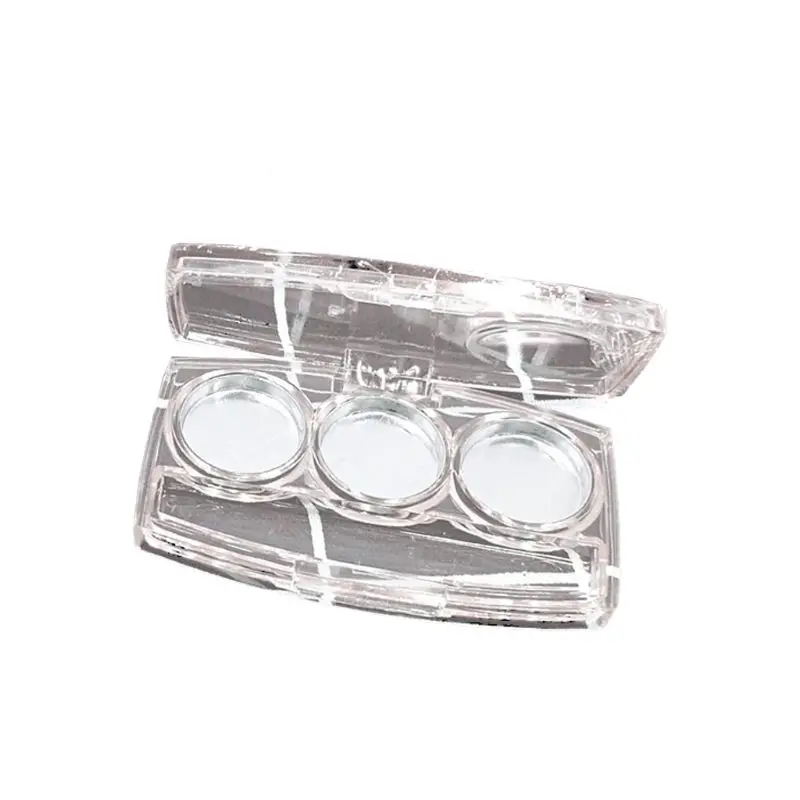 

Empty Clear Plastic Eyeshadow Case Mini Rectangle Shape Lipstick Box Pigment Palette Tray Makeup Dispenser Cosmetic Tool With 3