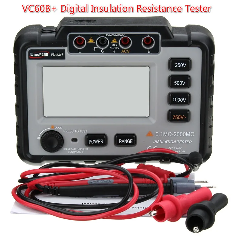 

VC60B+ Digital Insulation Resistance Tester 1000V Original Megger MegOhm Meter High Voltage Short Circuit Input Alarm Multimeter