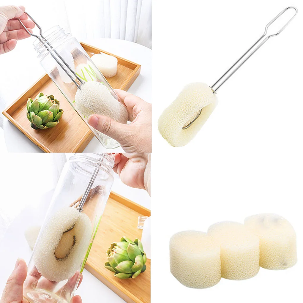 

Sponge Cleaning Brush Vacuum Water Cup Bottle Scrubber Washer Replaceable Sponge Long Handle Cup Bottle Scrubber Washing Tool