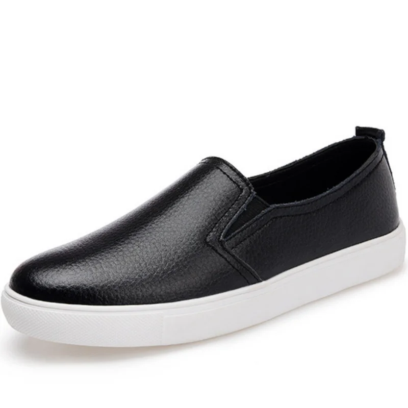 Туфли женские из искусственной кожи кроссовки лоферы на плоской подошве без