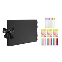 scrapbook photo album with 80 pages40 sheets hardcover craft pages diy memory books with metallic marker pens