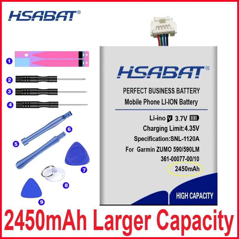 Аккумулятор HSABAT 0 Cycle 2450mAh 361 00077 00 10 для GARMIN ZUMO 590 Zumo 590LM PA G018 аккумулятор навигатора