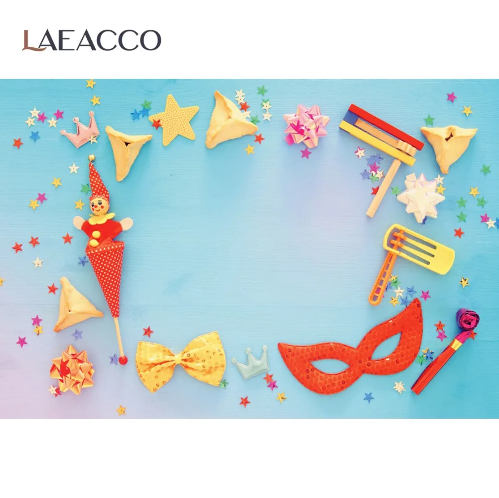 Детские игрушки Laeacco Happy Purim! Фоны для фотосъемки с изображением еврейских праздников, вечевечерние НКИ ознеи хамана