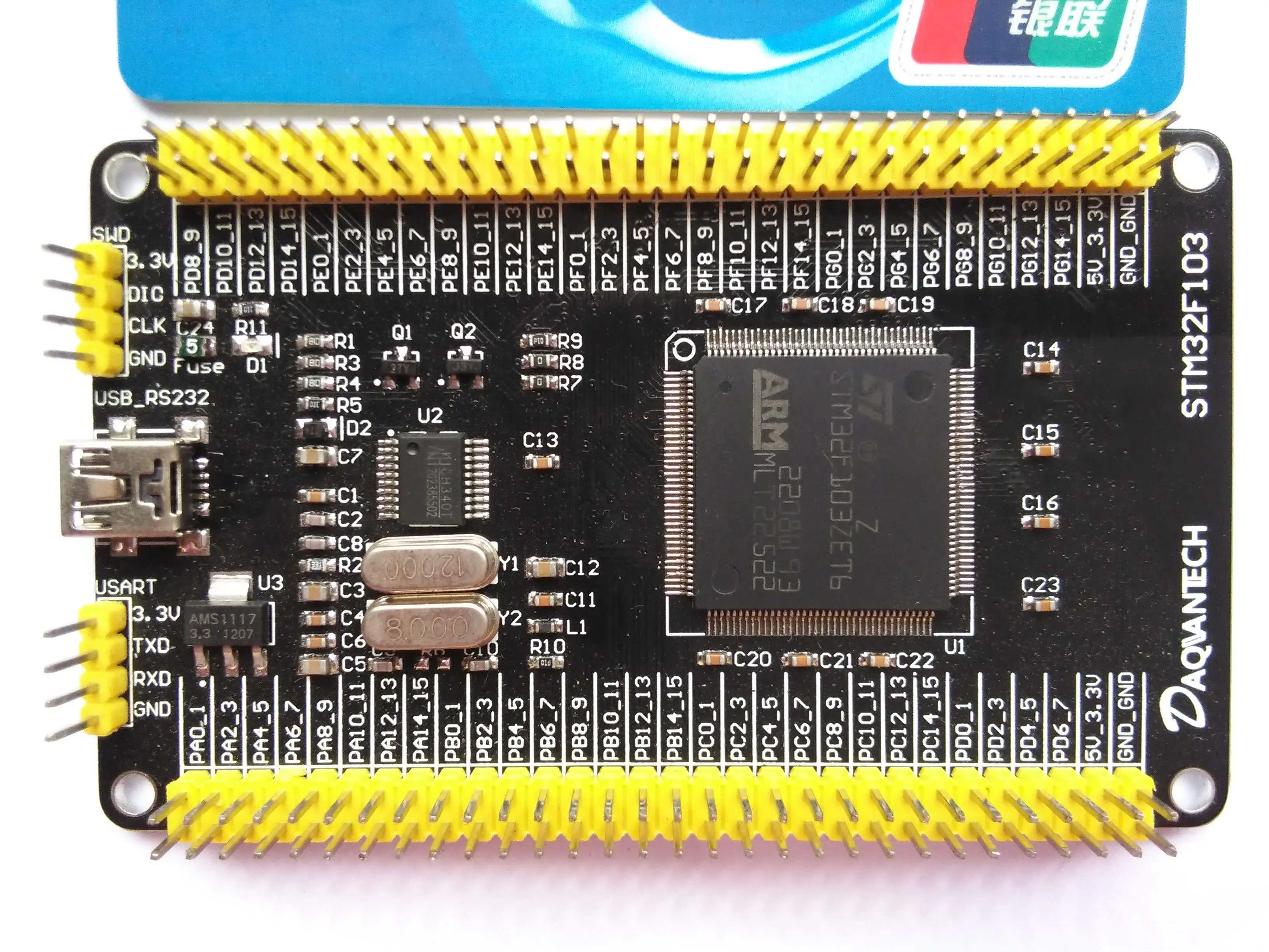 Материнская плата Stm32f103zet6 минимальная системная с одним нажатием для загрузки USB