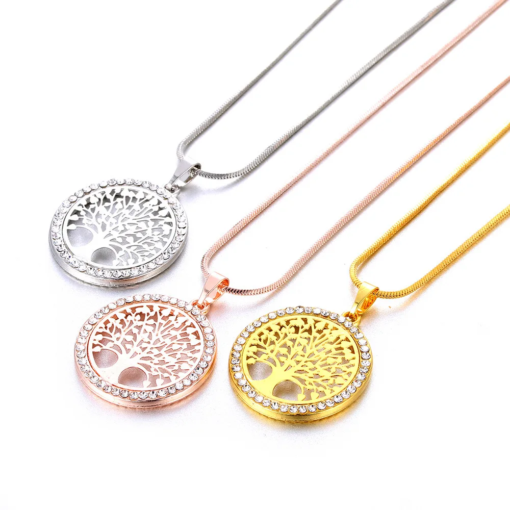 

Life Tree Pendant Necklace European and American Jewelry Fashion Personality Hollowed Out Peace Tree Necklace Jewelry
