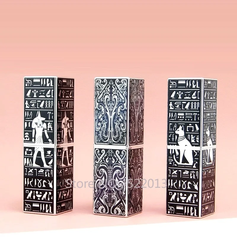 

12.1mm 10/30/50pcs Egypt Style Cat Magnetic Buckle Empty Lipstick Tube Lip Balm Container Lipstick Shell Packaging Cosmetics