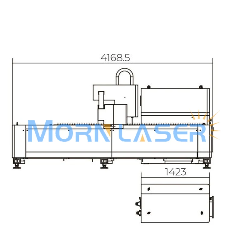Алюминиевый MT L1530F 1000 Вт волоконно лазерный станок для резки металла Raycus