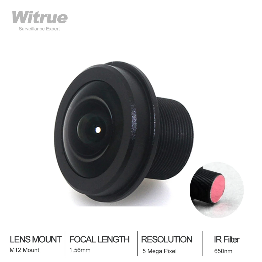 Объектив рыбий глаз 1 56 мм 180 градусов M12 крепление 5 мегапикселей F2.0 с линзами