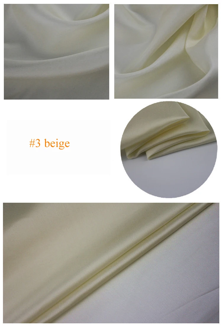 3 beige Чистый шелк тутового шелкопряда подкладка ткань habutai Tissu - Цвет: 3 beige