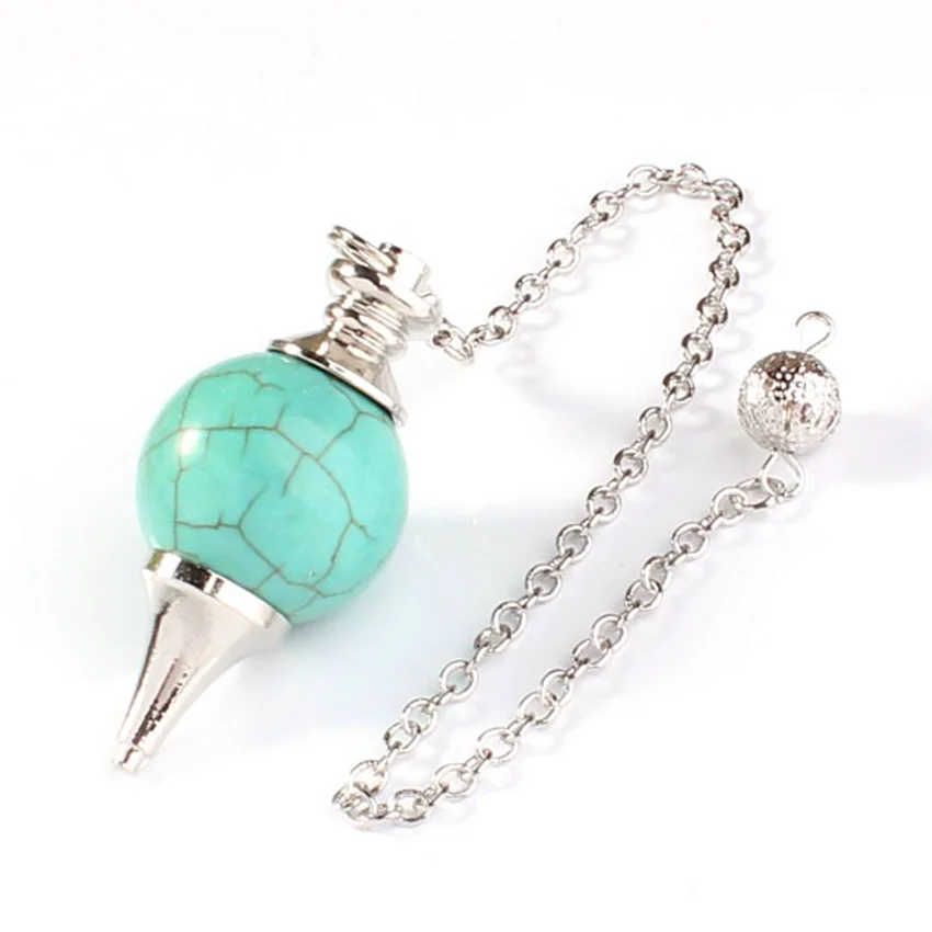 100 уникальный 1 шт посеребренный Зеленый Хаулит Камень металлический шар цепь