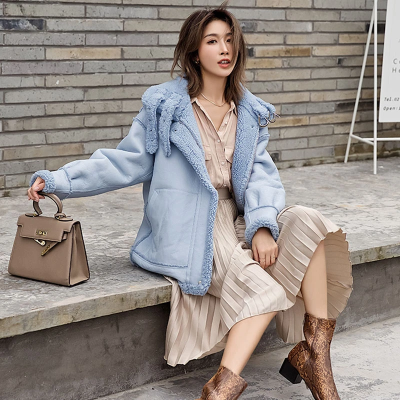 Женская байкерская куртка ZURICHOUSE из натуральной кожи плотное теплое пальто