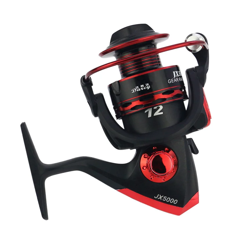 

YINGTOUMAN 1PCS/LOT Fishing Wheel5.5:1 12 BB Ky1000 -7000 Spinning Wheel Metal Arm Rocker Fishing Reel