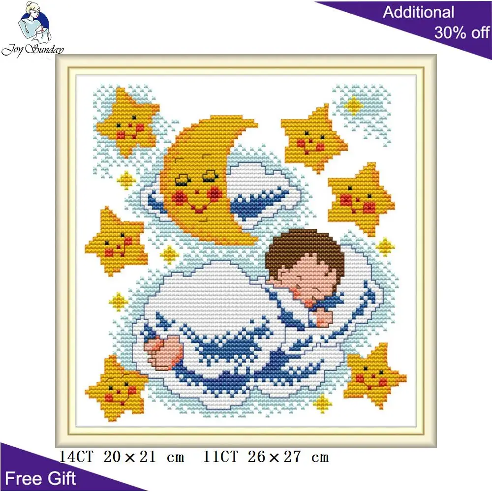 Набор для вышивки крестом Joy Sunday Good Night Baby RA267 14CT 11CT счетный и штампованный