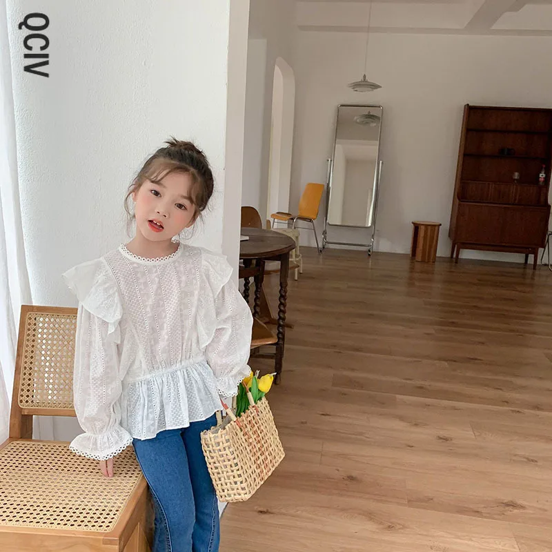 

Spring new children's clothing girls' Korean lace shirt baby sweet top 2-80