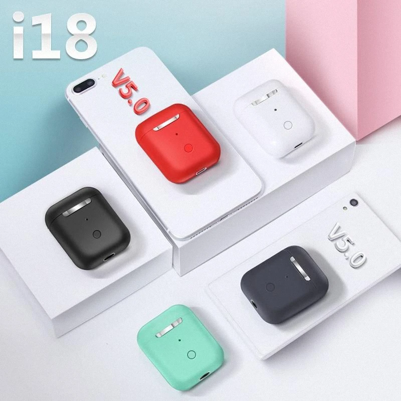 2019 Новинка i18 TWS Bluetooth 5 0 наушники беспроводные гарнитуры мини Сенсорное